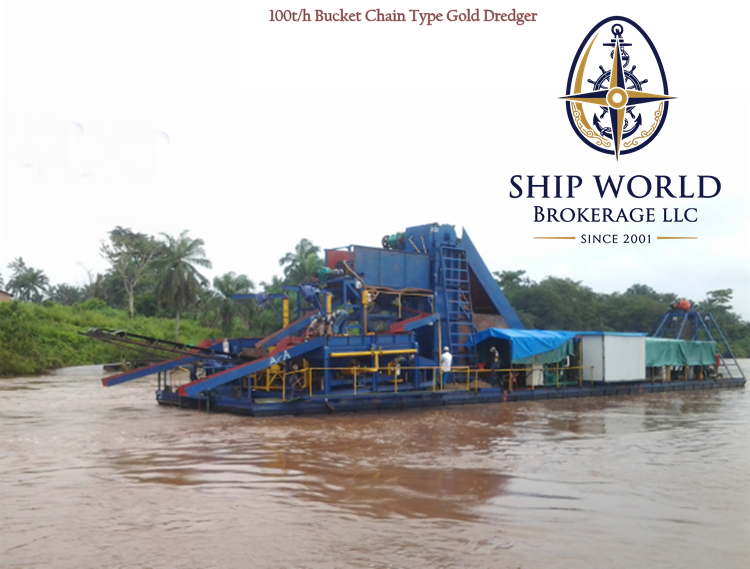 100tonne h Bucket Chain Type Gold Dredger